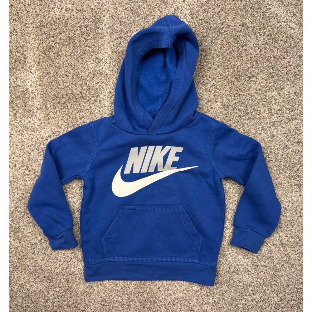 Nike Hoodie Pullover Futura Logo 2T Blue Athletic Fleece Sweatshirt